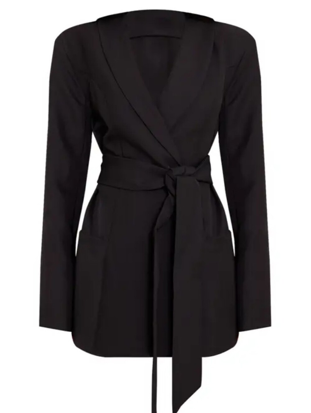 NWT, PLT, black woven wrap belted blazer dress  Sz 4